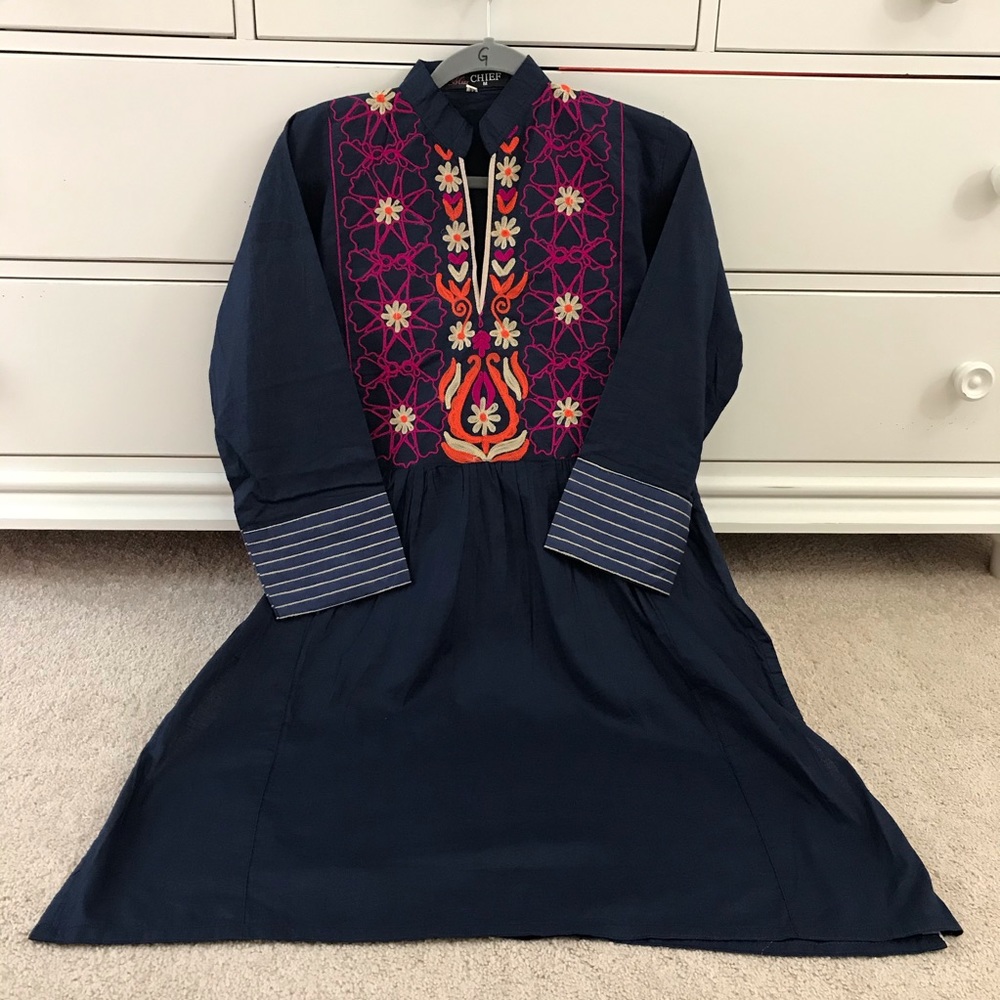 Pak/indian embroided cotton shirt